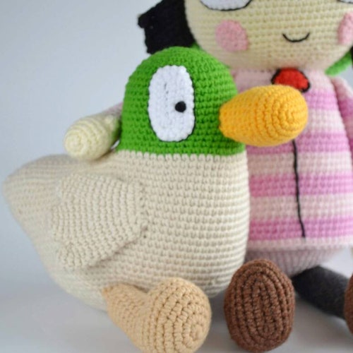 Sarah and Duck crochet dolls Amigurumi Sarah and Duck Plush