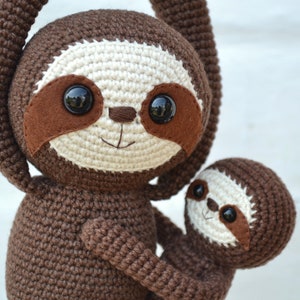 Crochet sloth , Sloth stuffed animal , Sloth home decor , Amigurumi Sloth , Sloth soft toy , Cute sloth gift , baby sloth image 7