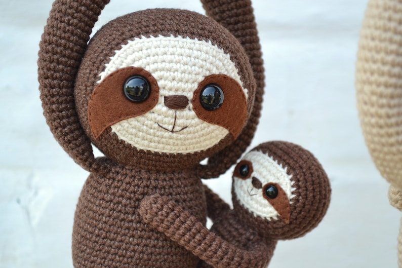 Crochet sloth , Sloth stuffed animal , Sloth home decor , Amigurumi Sloth , Sloth soft toy , Cute sloth gift , baby sloth image 7