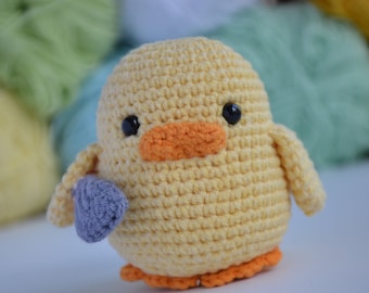 Peluche pulcino all'uncinetto, anatroccolo meme con coltello, regalo divertente