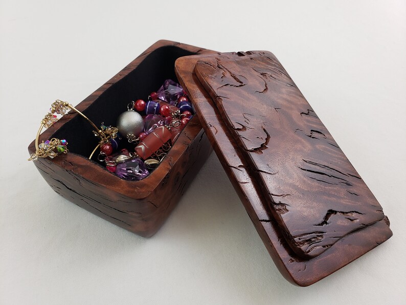 An Exotic Velvet tamarind handcrafted jewelry box keepsake art box