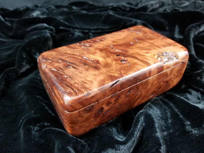 An Exotic Velvet tamarind handcrafted jewelry box keepsake art box