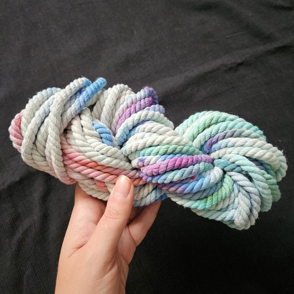Tie Dye Macrame Cord, 5mm Macrame Cord, Fiber Art Supplies, Macrame Supplies, Indie Dyed Yarn, Tie Dye Macrame, Weaving Supply, Cotton Rope