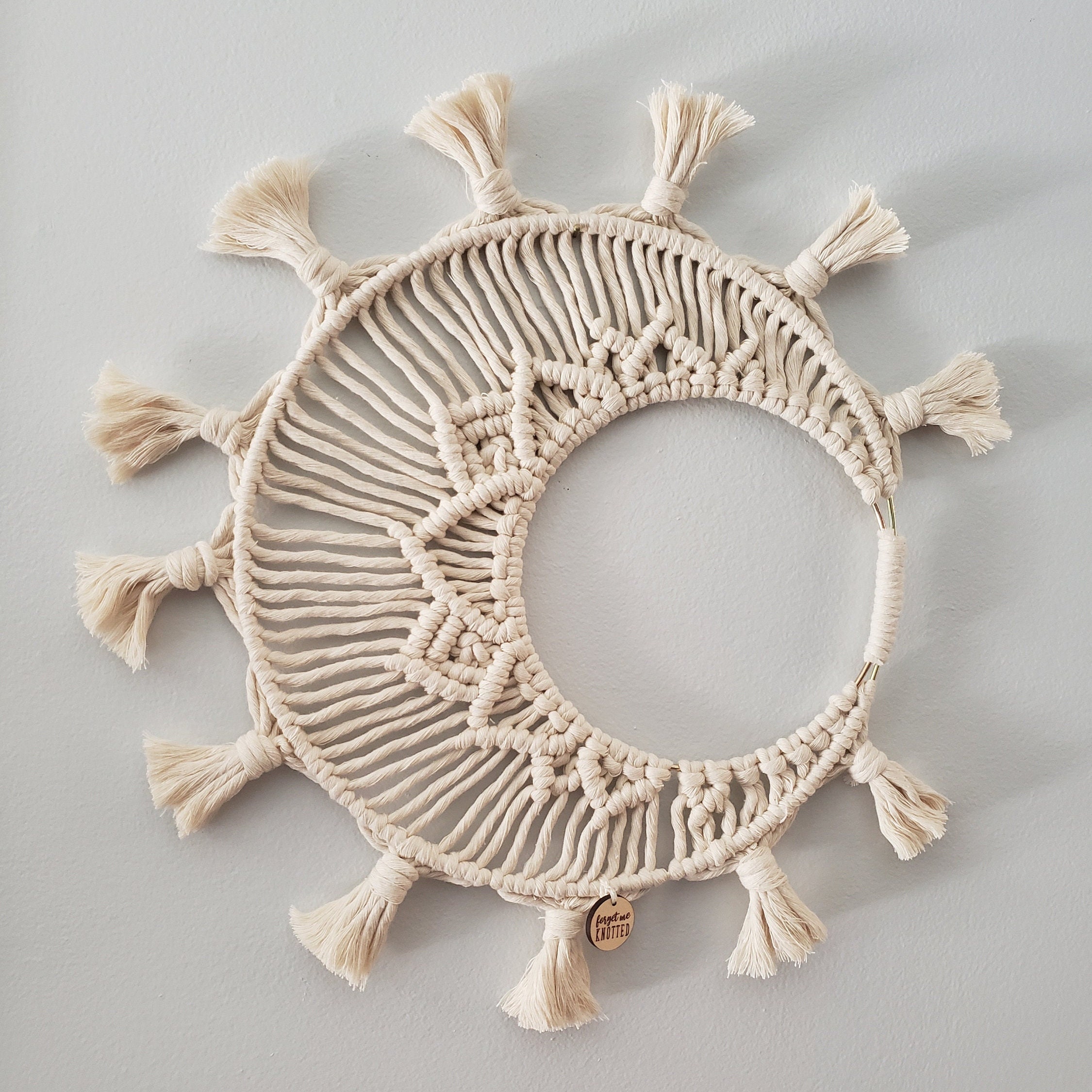 Moon Art Macrame Moon Macrame Wall Hanging Moon Decor Etsy