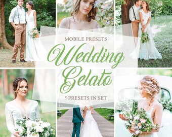 Wedding Gelato Mobile Lightroom Presets: Photo Editing (5 .dng Presets)