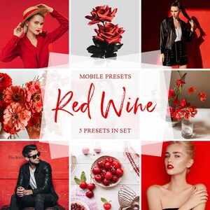 Red Wine Lightroom Mobile Presets: Photo Editing (5 Presets)