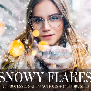 Photoshop Actions-Snowy Flakes,Winter Actions for Photoshop,Adobe Photoshop Actions,Snow Effect Photoshop Filters,Winter Photography Actions
