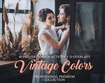 Vintage Colors Photoshop Actions & Overlays (Digital Download)