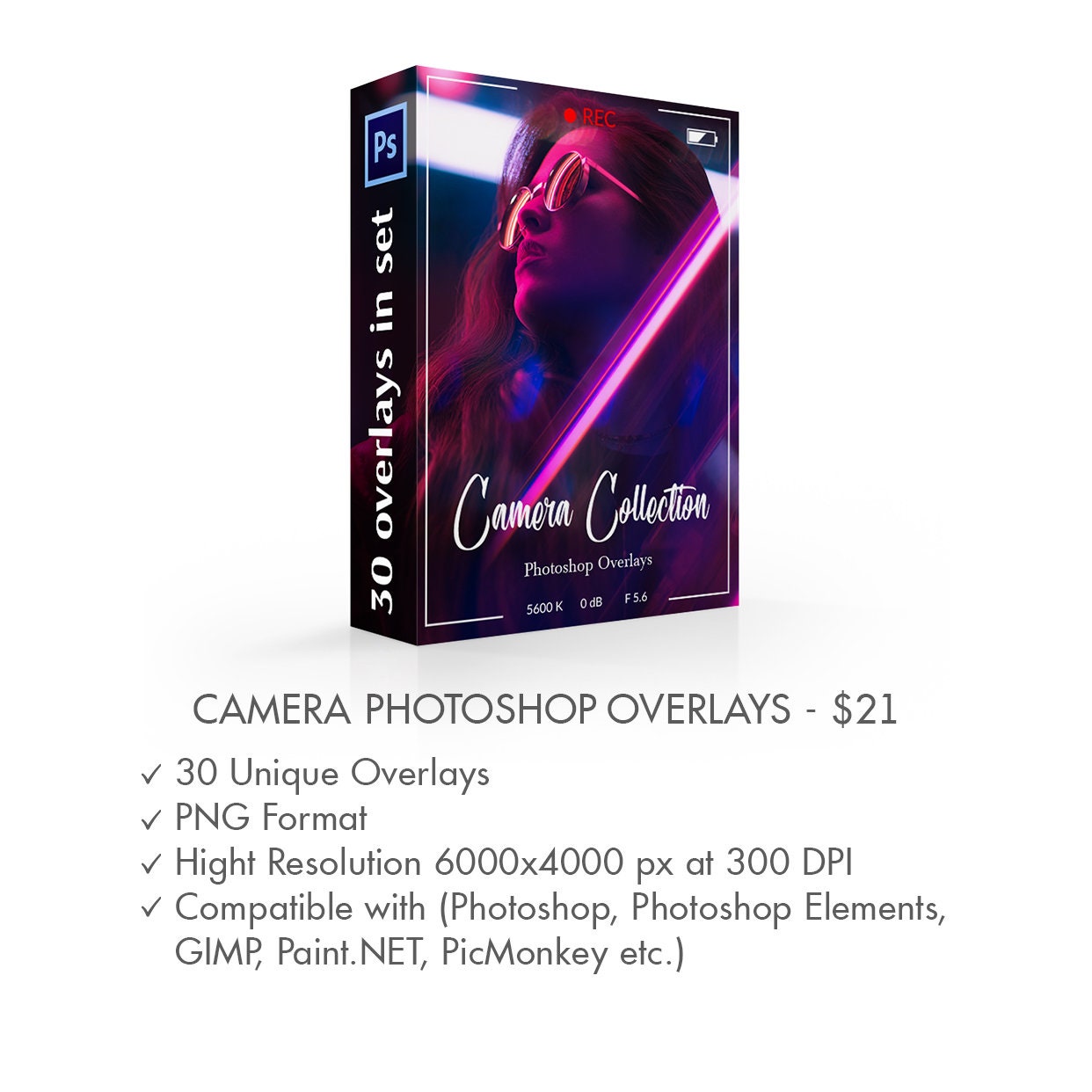 Camera Overlays, Photo Overlay, Photography Overlays, Digital