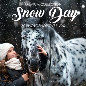 Snowy Day Photoshop Overlays: 70 Winter Photo Effects (JPG)