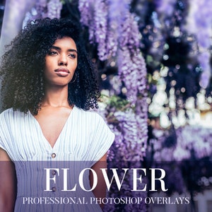 Flower Photoshop Overlays: Nature Photography PNG Effects (Digital Download)