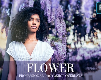 Blumen Photoshop Overlays: Naturfotografie PNG-Effekte (Digitaler Download)