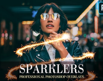 Sparklers Photoshop Overlays: Photo Effects (Digital Download)