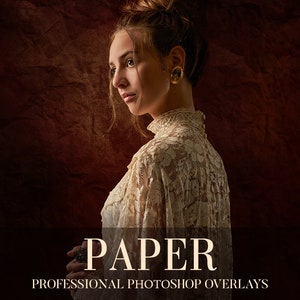 Paper Texture Photoshop Overlays: Portrait Photography Effects (Digital Download)