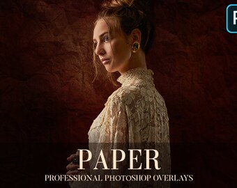 Superposiciones de Photoshop con texturas de papel: Efectos para retratos (Descarga digital)