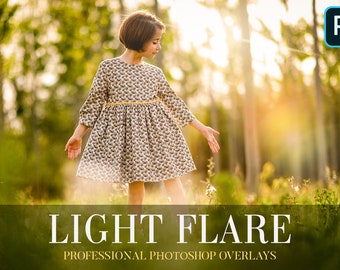 Superposiciones de Photoshop con destellos de luz: efecto de luz solar (superposiciones digitales PNG)