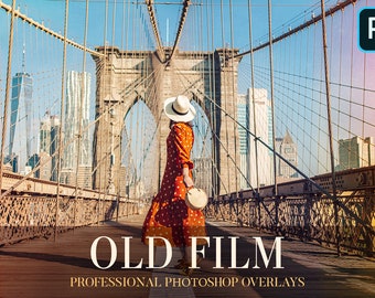 Old Film Photoshop Overlays: Portrait Photography PNG Effects (Digital Overlay)