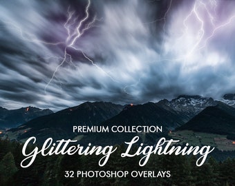 Glittering Lightning Overlays Photoshop [32 Lightning Overlays for Photoshop| Lightning Overlay Photoshop]