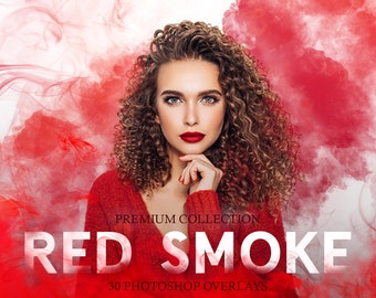 Red Smoke Photoshop Overlays: 30 PNG Effects (Digital Download)