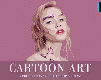 Cartoon Art Photoshop Actions: Comic Effects & Overlays (Digital Download)