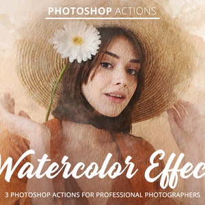 Watercolor Effect Actions for Photoshop,Watercolor Art Photoshop Actions,Photoshop Filters,Watercolor Photo Actions,Adobe Photoshop Action image 1
