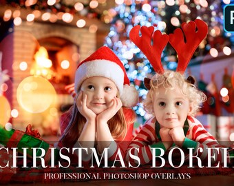 Christmas Bokeh Photo Overlays: Festive Photography Effects (Digital Overlay)