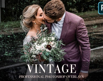 Vintage Photoshop Overlays: PNG Retro Effects (Digital Download)
