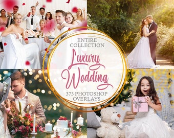 Luxury Wedding Photoshop Overlays: 373 Photo Effects
