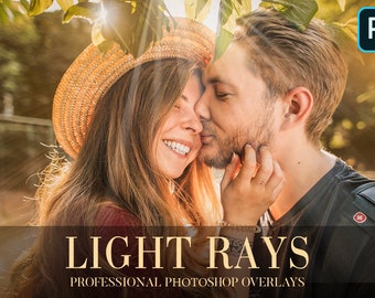 Light Rays Photoshop Overlays: Sunlight Effect (PNG Digital Overlay)