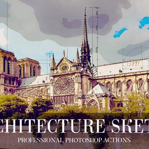 Esquisse d’architecture Photoshop, action,action d’effet d’esquisse pour Photoshop,filtres Photoshop,actions photo d’architecture,action Adobe Photoshop