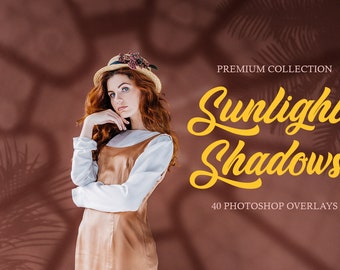Sunlight Shadows Photoshop Overlays: 40 PNG Shadow Effects (Digital Download)