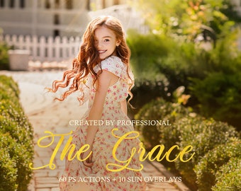 Grace Photoshop Actions: Retouching Set + Sun Overlays