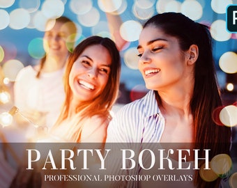Superpositions de fête Photoshop : effets photo PNG (téléchargement numérique)