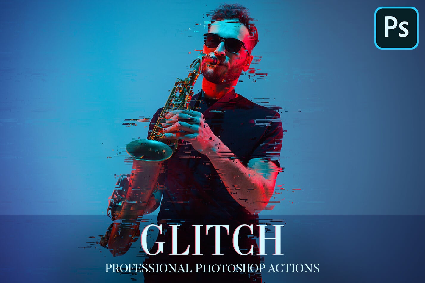 Retro Glitch Photo Effect, Actions and Presets Including: photo