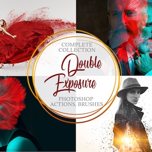 Double Exposure Photoshop Actions - Complete Collection [26 Professional Photoshop Actions, Dispersion Effect Photoshop Actions]