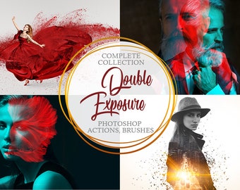 Double Exposure Photoshop Actions - Complete Collection [26 Professional Photoshop Actions, Dispersion Effect Photoshop Actions]