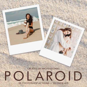 Polaroid Effect Photoshop Actions + Overlays (Digital Download)