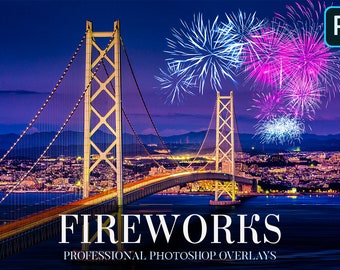 Fireworks Photoshop Overlays, Photography PNG Effects (Digital Download)