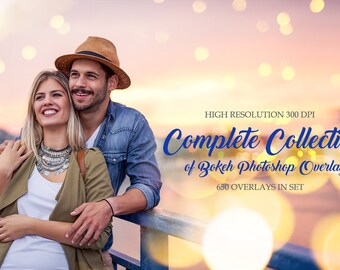 650 Photoshop-overlays met bokeh-effect: volledige collectie (digitale download)