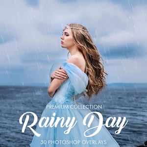 Rain Photoshop Overlays: 30 Rainy Day Effects (Digital Overlay)