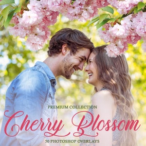 Cherry Blossom Photo Overlays: 50 PNG Photography Effects (Digital Download)