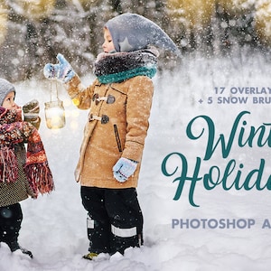 Winter Holidays Photoshop Actions: Snow Effects, Overlays, Brushes