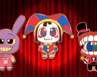 TADC Chibi Hard Enamel Pins *PREORDER* | Jax, Caine, Pomni | The Amazing Digital Circus