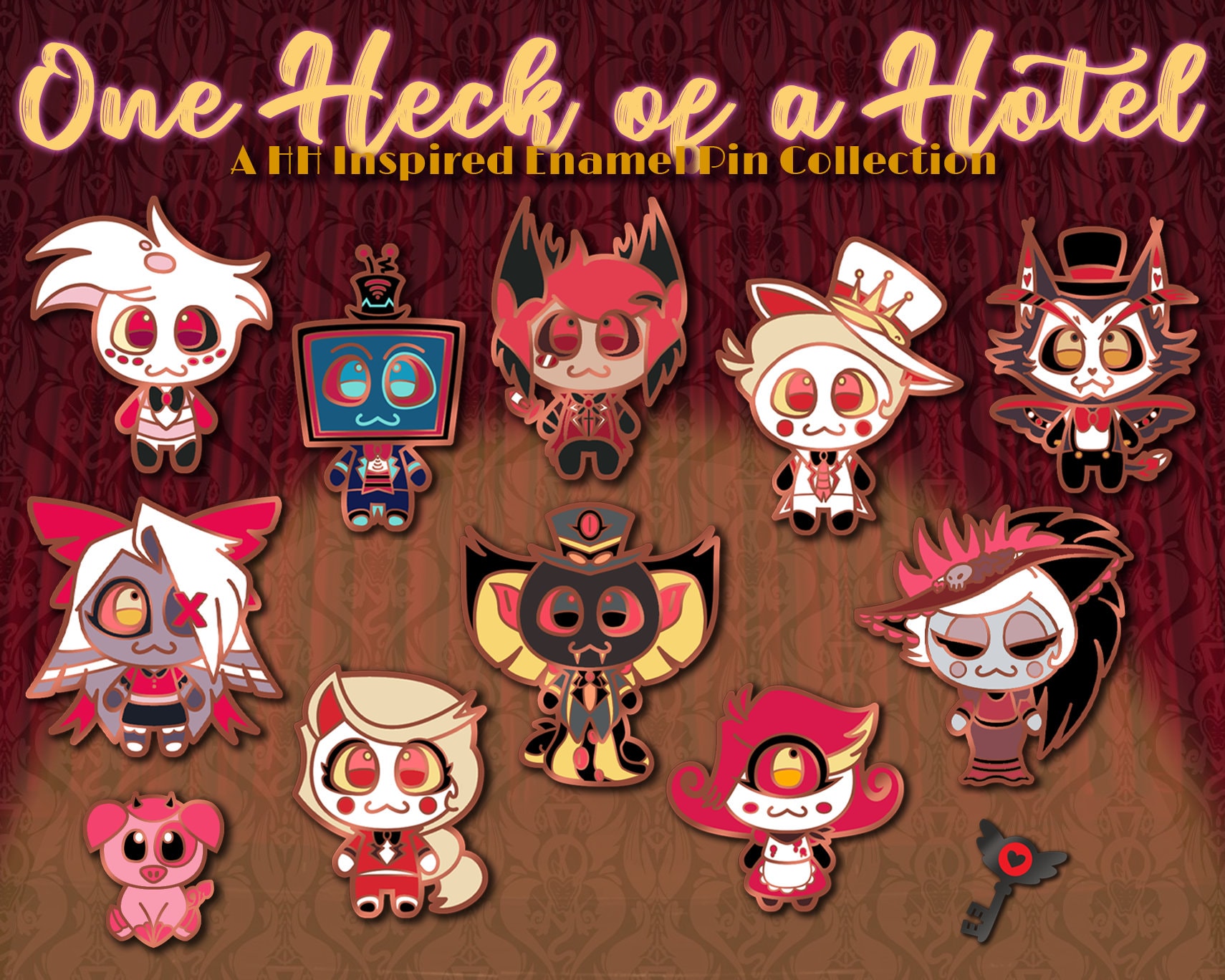 One Heck of A Hotel | Hard Enamel Pin | Angel Dust, Alastor