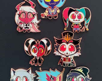 Beelzebub Enamel Pins, Hazbin X Musicals Pins, Helluva Boss