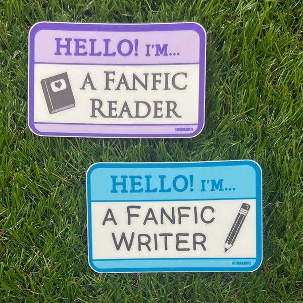 Hallo! Ich bin... Ein Fanfic Schreiber / Ein Fanfischer Sticker | Ich Versende Es! Fanfische Sammlung