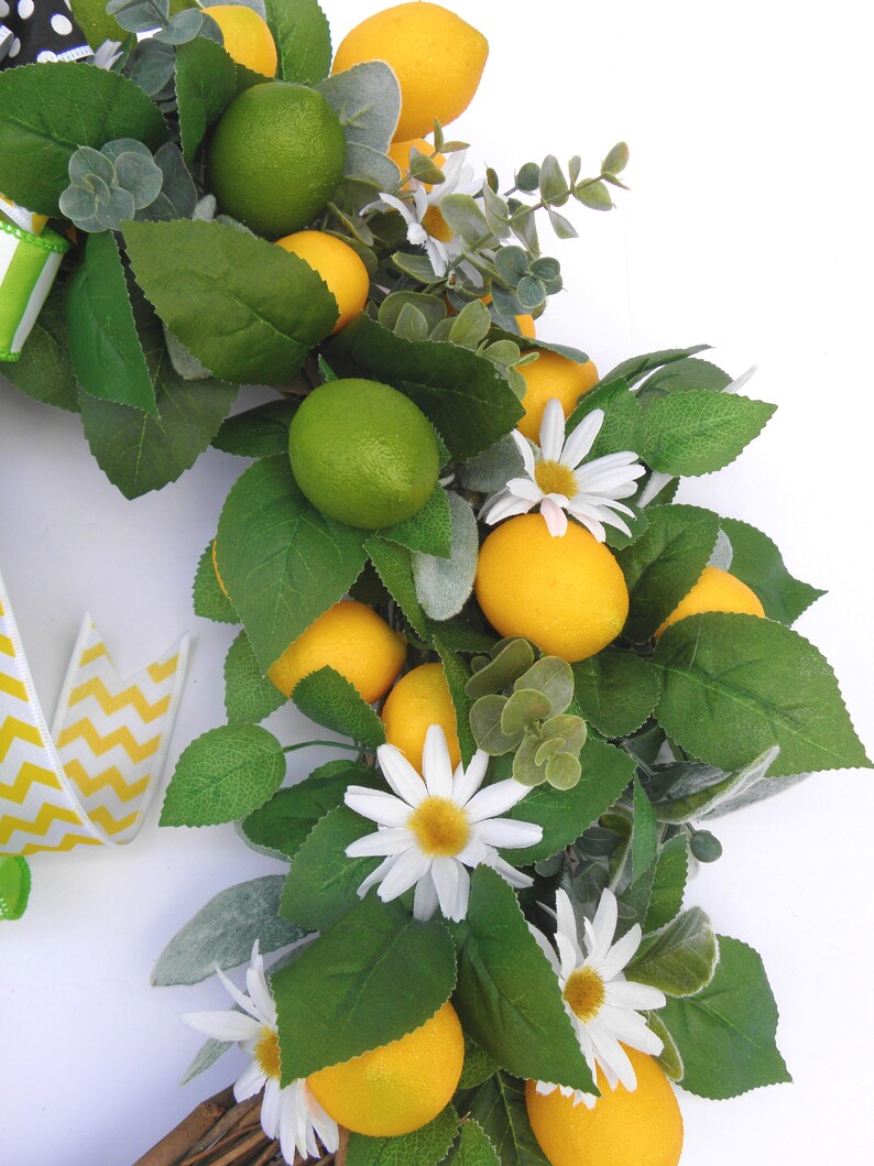 Fall Wreath for Front Door Lemon Wreath Farmhouse Wreath