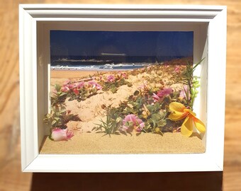 Original decorative photo frames of dunes and sandy beaches in 2D relief