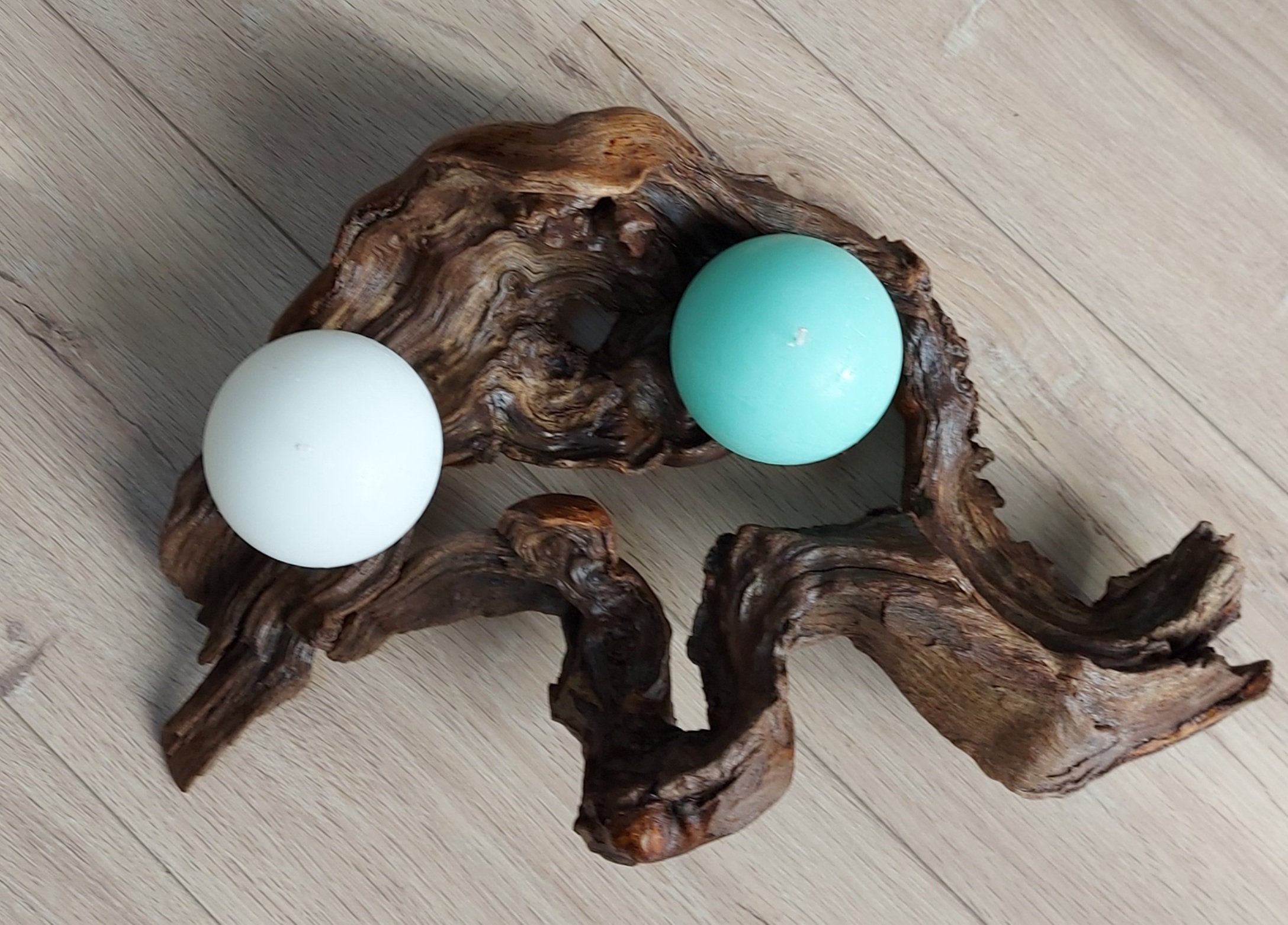 Bougie Décorative en Bois Flotté