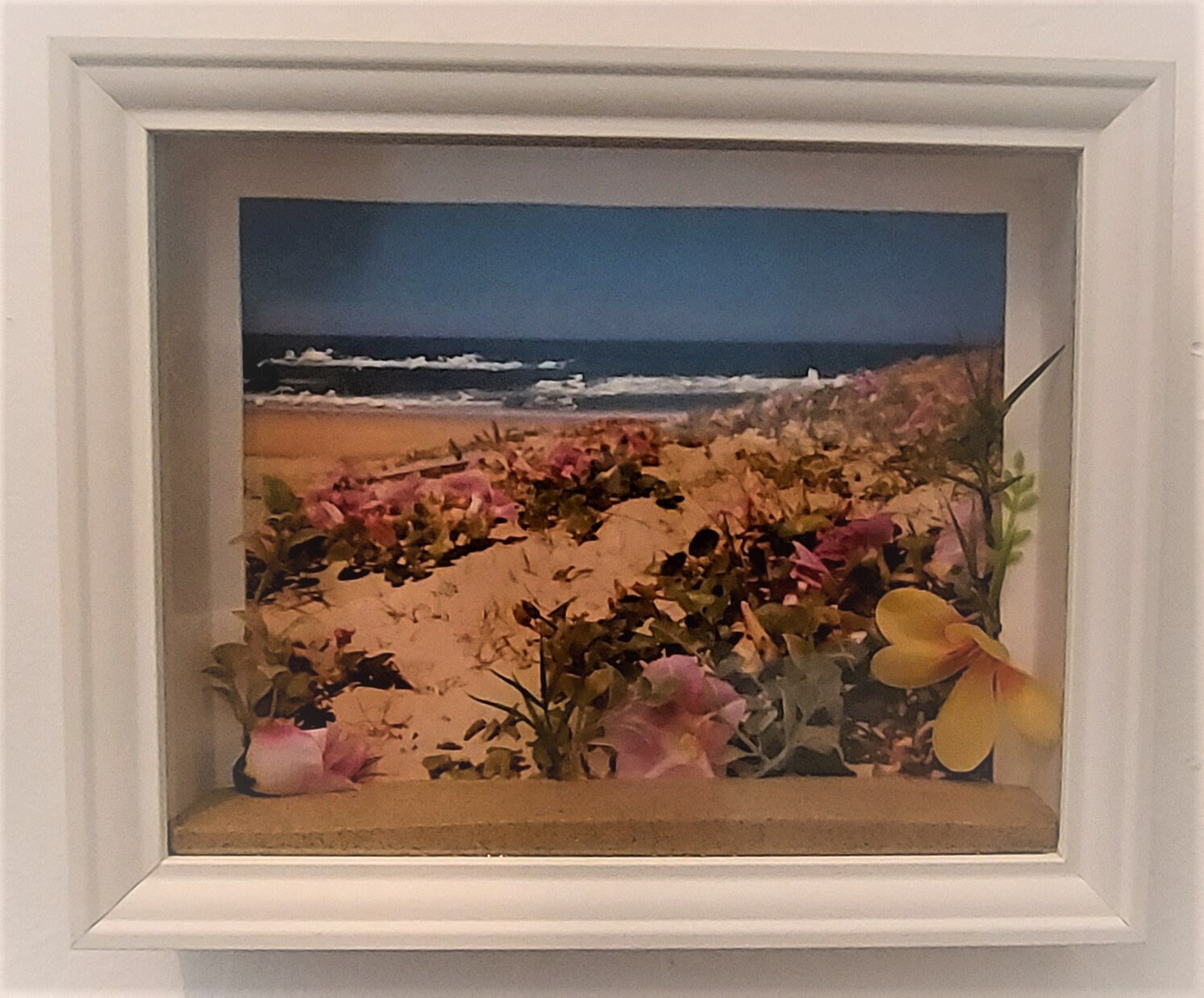 Cadre Photo Fleurs et Dunes de Sable en Relief 2D